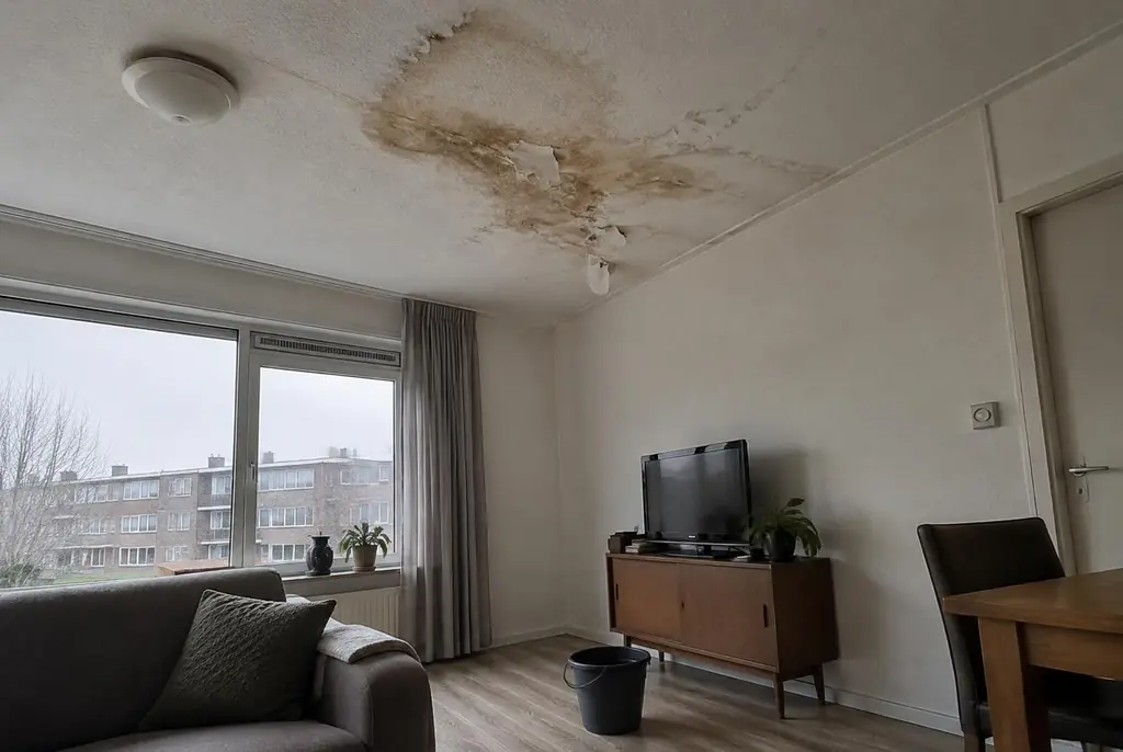 Lekdetectie Heerde – vochtplek op het plafond onder een badkamer